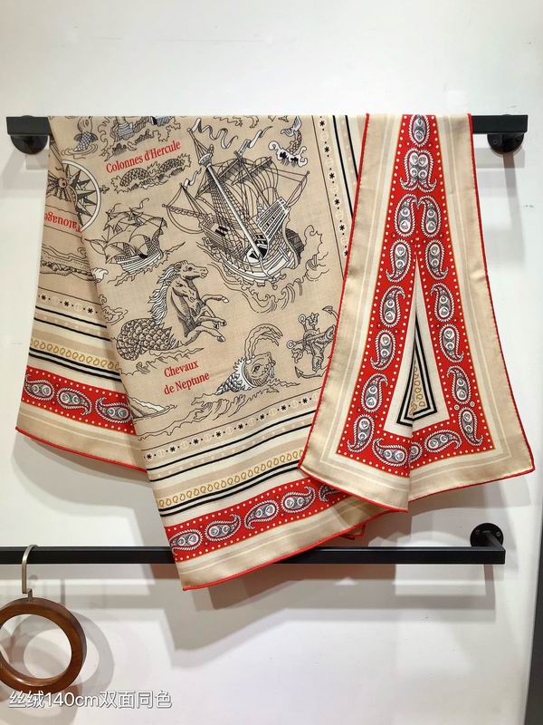 Hermes Scarf 140X140cm 70% 30% E090101